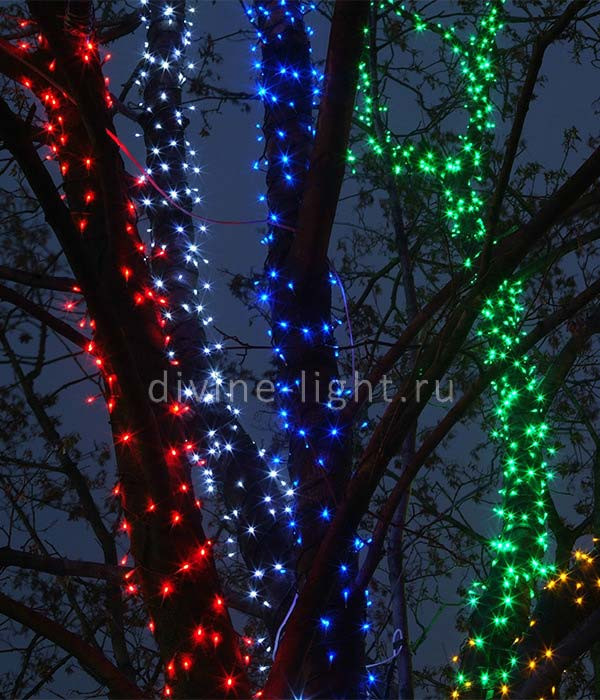 LED гирлянда на деревья Laitcom KDD600-11-1G светодиодная гирлянда rich led 3 нити по 20 м 600 led 24 в мульти мерцающая зеленый провод rl s3 20f g m
