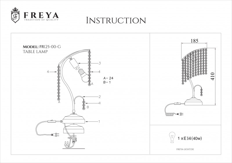 Настольная лампа Freya FR1129-TL-01-G