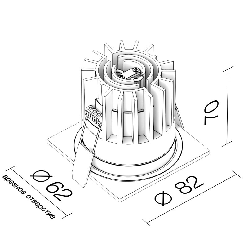 Влагозащищенный светильник LeDron FAST TOP SQ MINI Wh-Gl