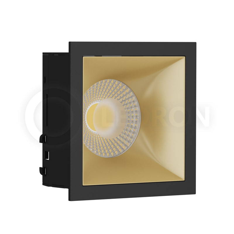 потолочный светильник с 3 плафонами tk lighting 3445 mona black gold золотой e27 Встраиваемый светильник LeDron RISE KIT 1 Black/Gold