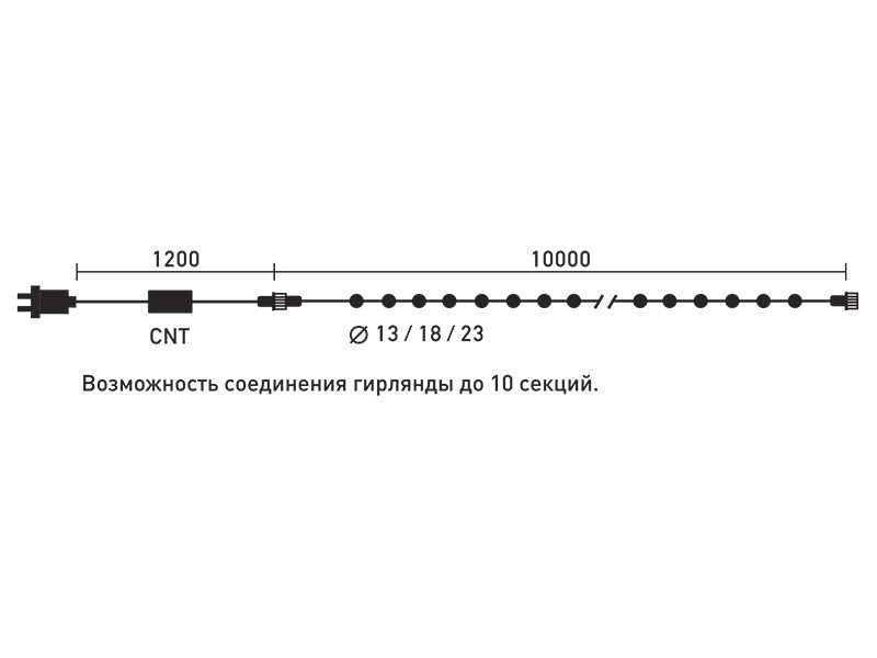 Светодиодная гирлянда Laitcom MB100-1-2RGB