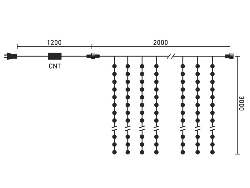 Светодиодный занавес Laitcom PCL600NOT-10-2W