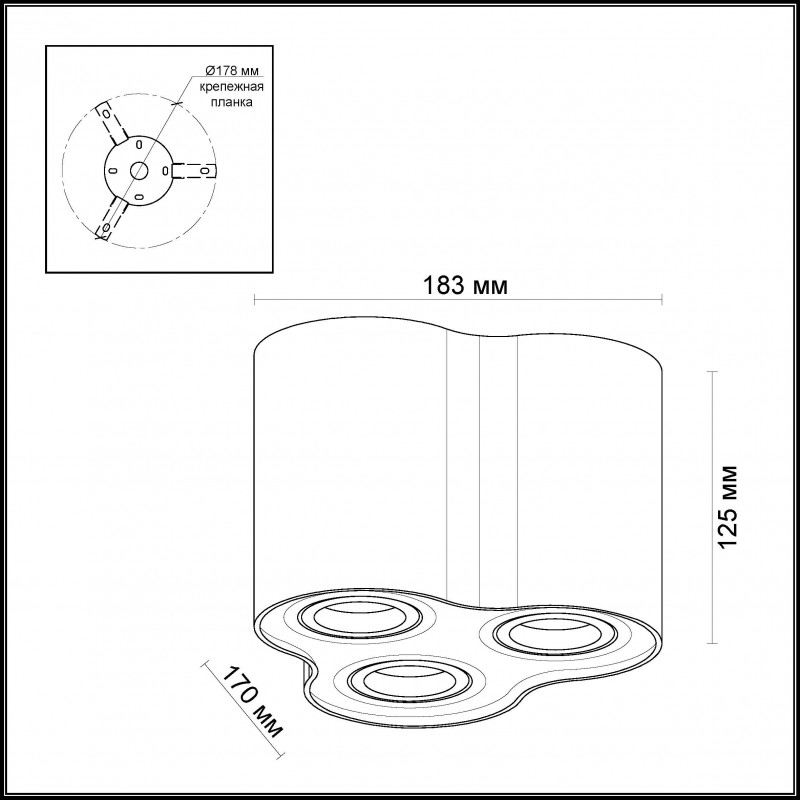 Накладной светильник Odeon Light 3565/3C