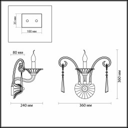 Бра Odeon Light 3926/1W