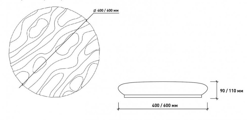 Накладной светильник ESTARES FANTAZIYA 60W R-600-CRISTAL/SHINY