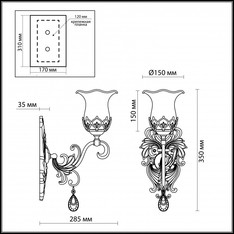 Бра Odeon Light 2802/1W