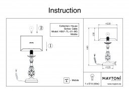 Настольная лампа Maytoni H357-TL-01-BG