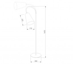 Торшер TK Lighting 3079 Wire Black