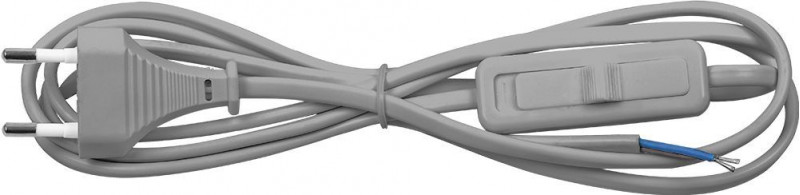 Сетевой шнур с выключателем, 230V 1.9м серый, KF-HK-1 Feron 23049