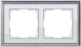 Рамка Werkel WL17-Frame-02 (хром/белый) рамка werkel wl17 frame 02 рамка на 2 поста бронза черный