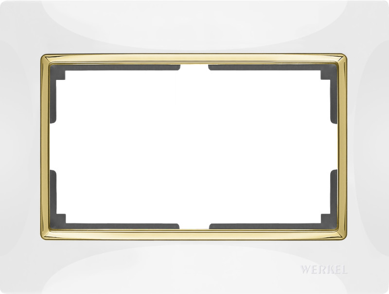 Рамка Werkel WL03-Frame-01-DBL-white-GD (белый/золото)