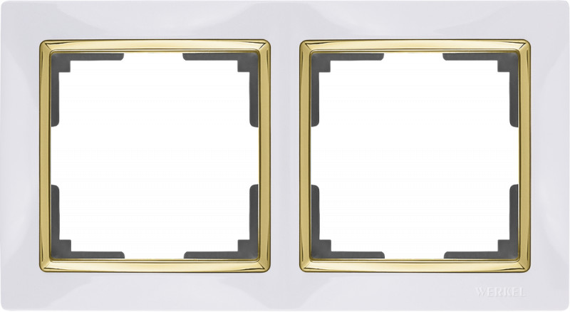 Рамка Werkel WL03-Frame-02-white-GD (белый/золото)