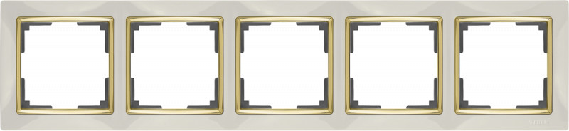 Рамка Werkel WL03-Frame-05-ivory-GD (слоновая кость/золото) рамка на 5 постов wl03 frame 05 ivory gd цвет золото слоновая кость