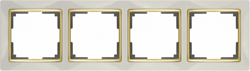 Рамка Werkel WL03-Frame-04-ivory-GD (слоновая кость/золото) рамка на 2 поста wl03 frame 02 ivory gd цвет золото слоновая кость