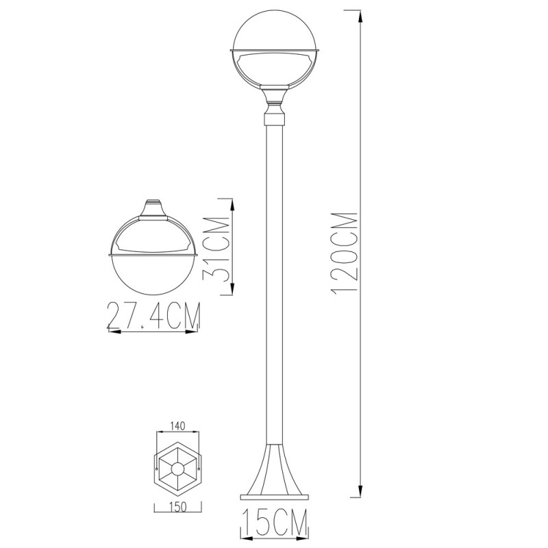 Садово-парковый светильник ARTE Lamp A1496PA-1WG