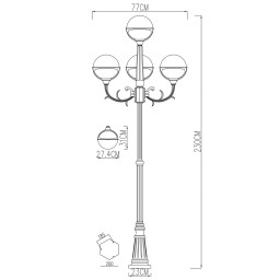 Садово-парковый светильник ARTE Lamp A1497PA-4BK