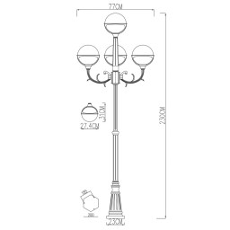 Садово-парковый светильник ARTE Lamp A1497PA-4WG