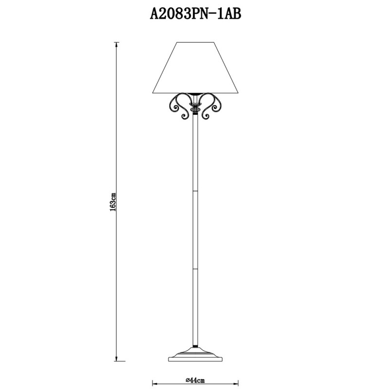 Торшер ARTE Lamp A2083PN-1AB