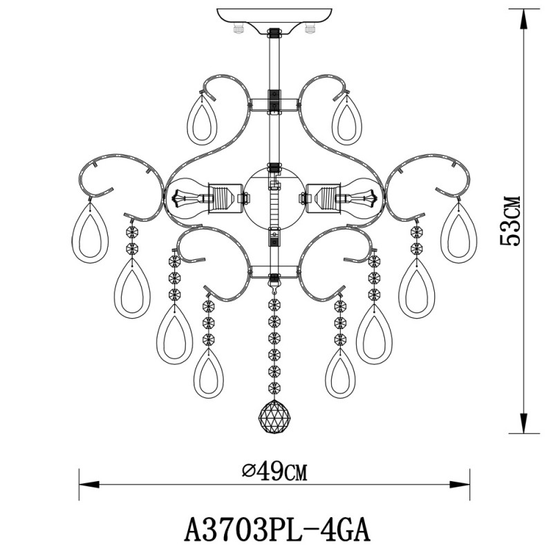 Люстра на штанге ARTE Lamp A3703PL-4GA