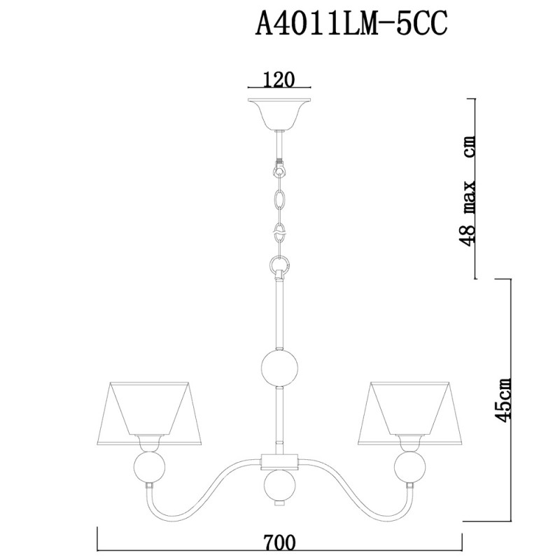 Подвесная люстра ARTE Lamp A4011LM-5CC