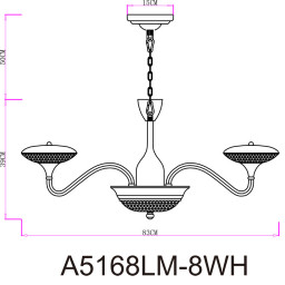 Подвесная люстра ARTE Lamp A5168LM-8WH