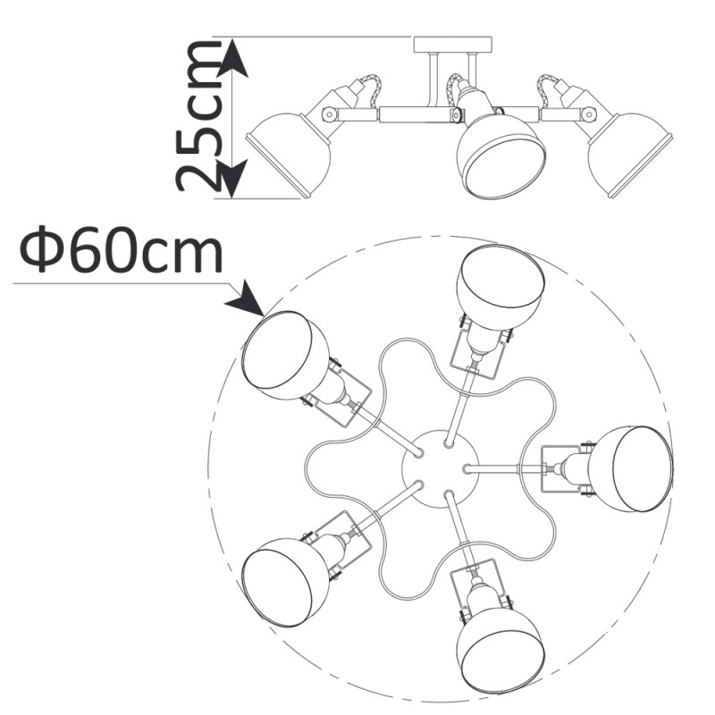 Накладная люстра ARTE Lamp A5216PL-5WG