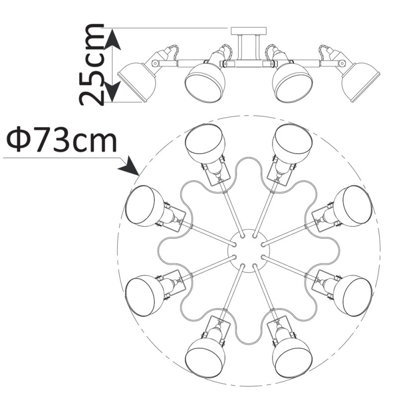 Накладная люстра ARTE Lamp A5216PL-8AB