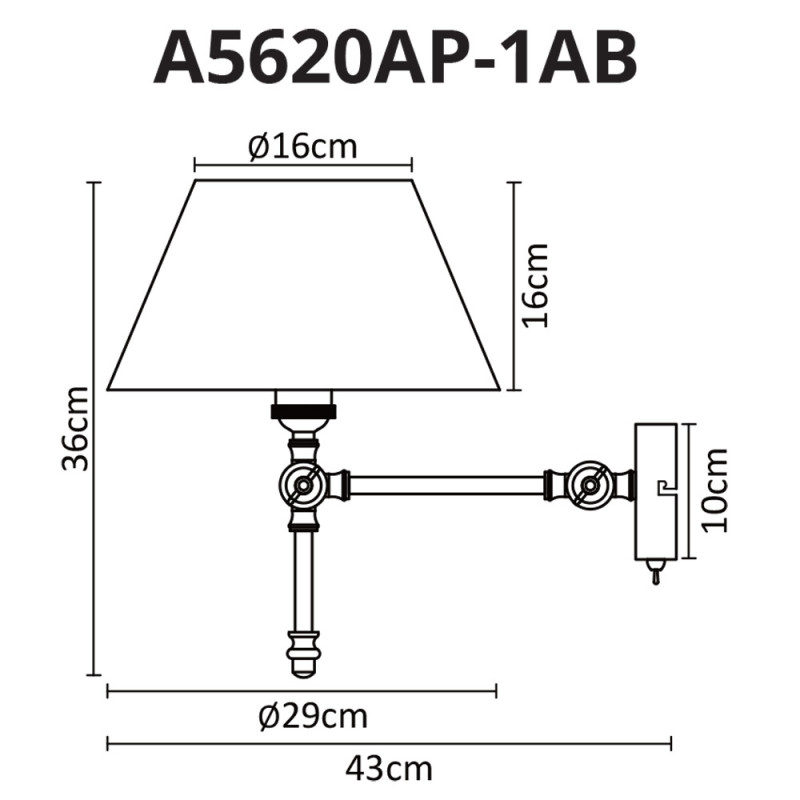 Бра ARTE Lamp A5620AP-1AB
