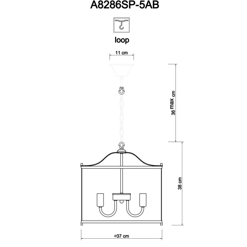 Подвесной светильник ARTE Lamp A8286SP-5AB