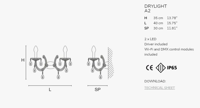 Светильник настенный Masiero DRYLIGHT A2 RGBW EXTREME