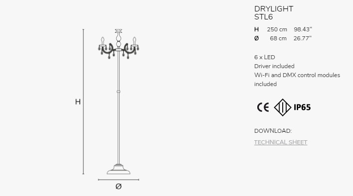 Садово-парковый светильник Masiero DRYLIGHT STL6 EXTREME