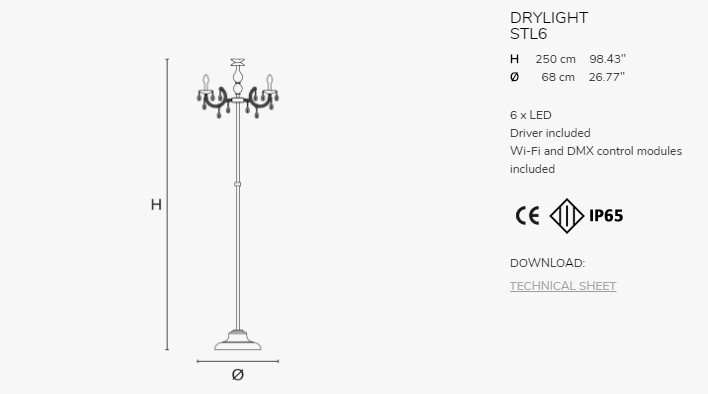 Садово-парковый светильник Masiero DRYLIGHT STL6 RGBW EXTREME