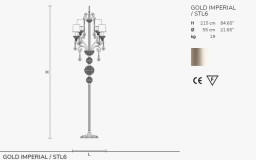 Торшер Masiero Gold Imperial / STL6 SWAROVSKI