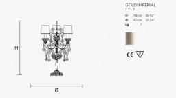 Настольная лампа Masiero Gold Imperial / TL3 SWAROVSKI
