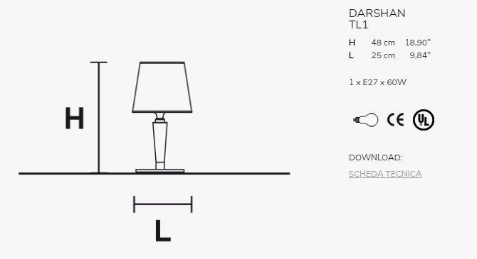 Настольная лампа Masiero DARSHAN TL1 G14+L01