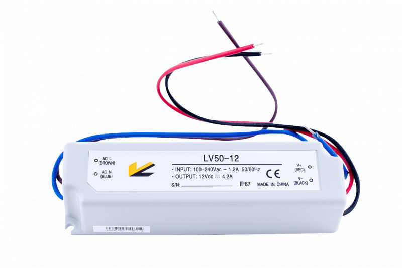 Блок питания для светодиодной ленты SWG LV-50-12 влагозащищенный блок питания rexant
