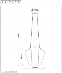 Подвесной светильник LUCIDE 25400/30/65