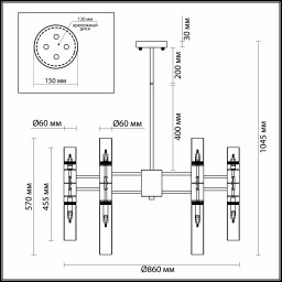 Люстра на штанге Odeon Light 4690/36