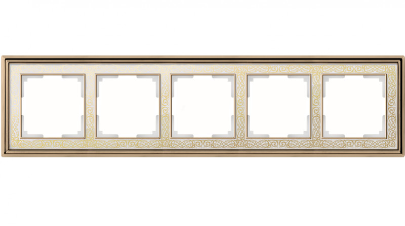 Рамка Werkel WL77-Frame-05 (золото/белый) рамка на 2 поста золото wl77 frame 02 werkel