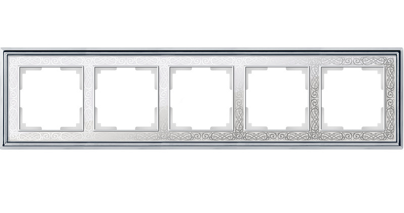Рамка Werkel WL77-Frame-05 (хром/белый) рамка на 2 поста золото wl77 frame 02 werkel
