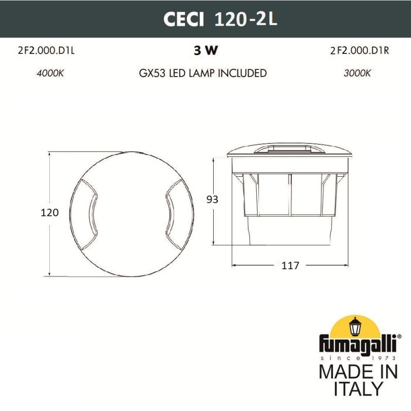 Тротуарный светильник Fumagalli 2F2.000.000.AXG1L