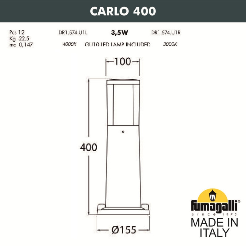 Садово-парковый светильник Fumagalli DR1.574.000.AXU1L