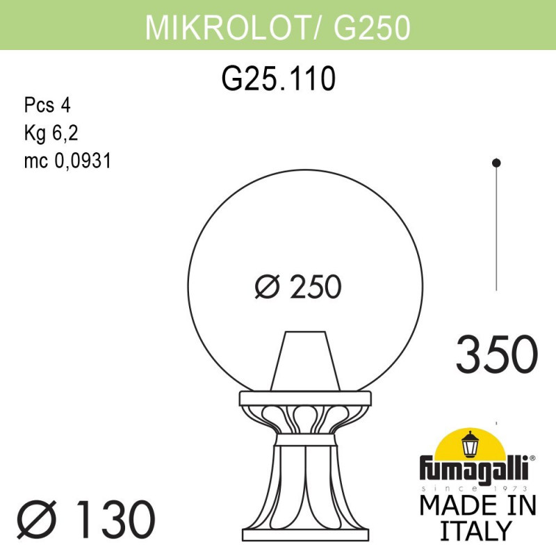 Садово-парковый светильник Fumagalli G25.110.000.BXF1R