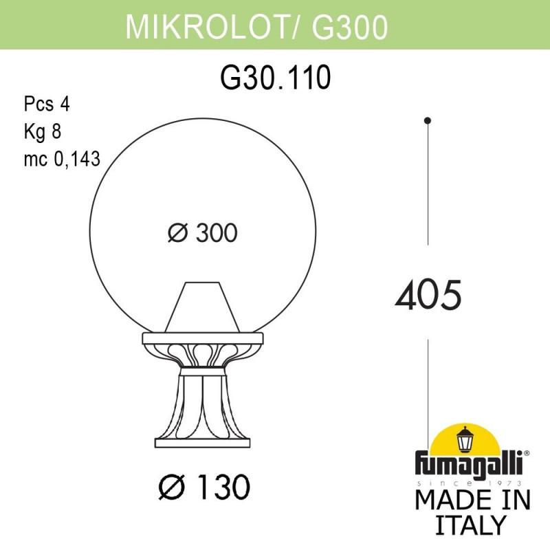 Садово-парковый светильник Fumagalli G30.110.000.AYE27