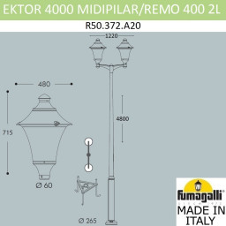 Садово-парковый светильник Fumagalli R50.372.A20.LXD6L