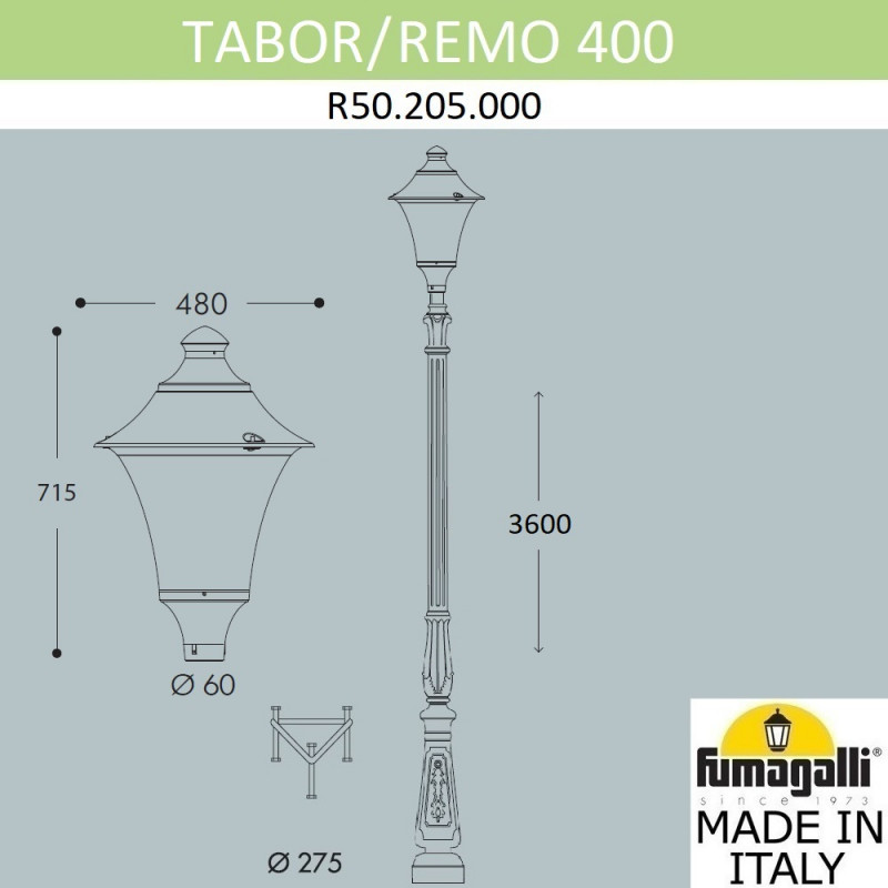 Садово-парковый светильник Fumagalli R50.205.000.AYE27