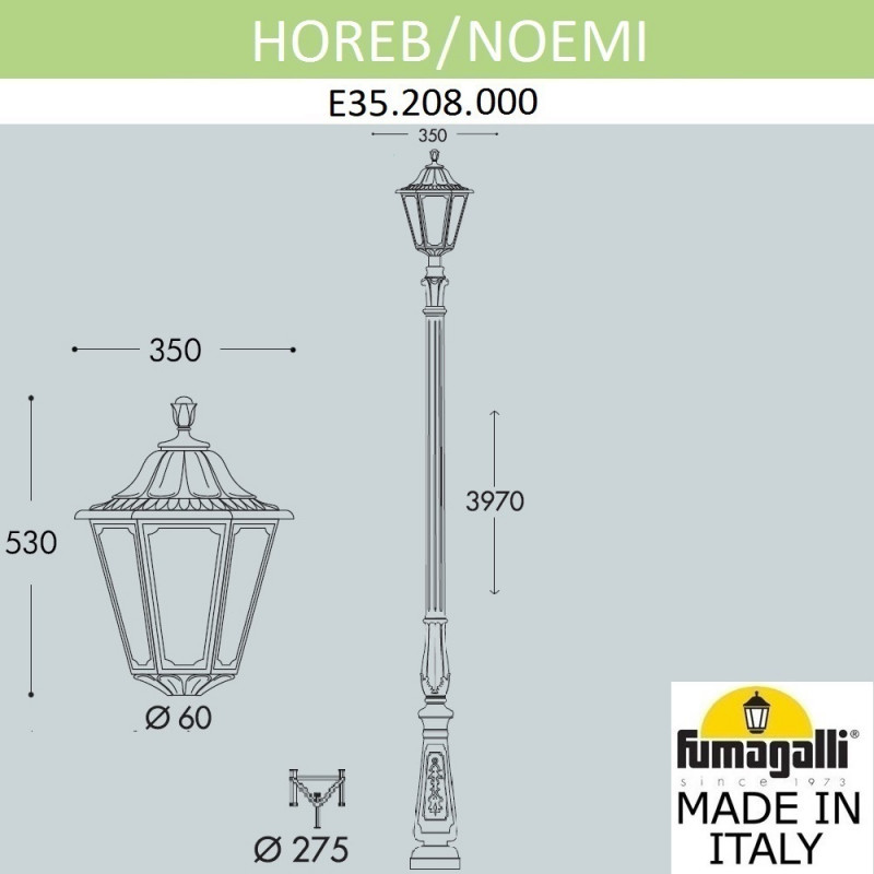 Садово-парковый светильник Fumagalli E35.208.000.AXH27