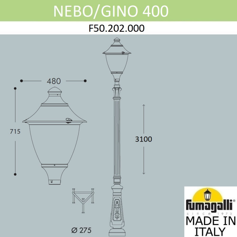Садово-парковый светильник Fumagalli F50.202.000.AXE27