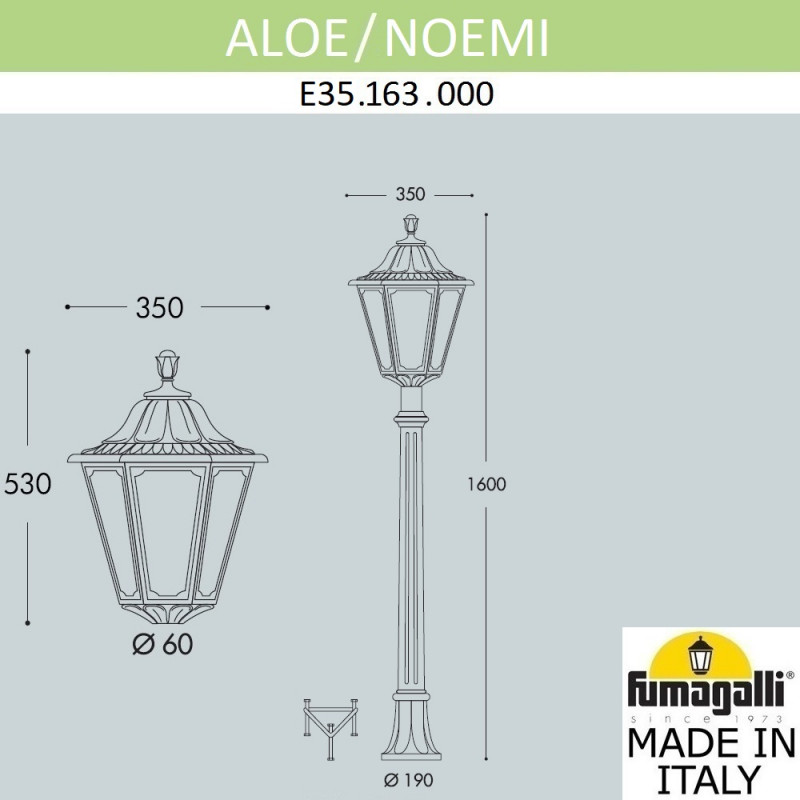 Садово-парковый светильник Fumagalli E35.163.000.AYH27