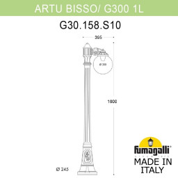 Садово-парковый светильник Fumagalli G30.158.S10.AYE27